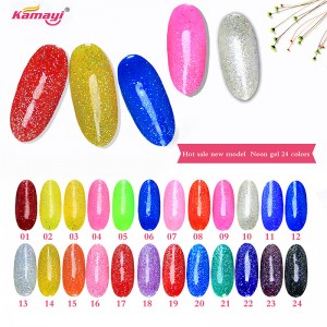 Kamayi oem anpassad 12 ml Neon gel polsk pärla färg serie uv ledde gel polsk långvarig nagelgel för grossist